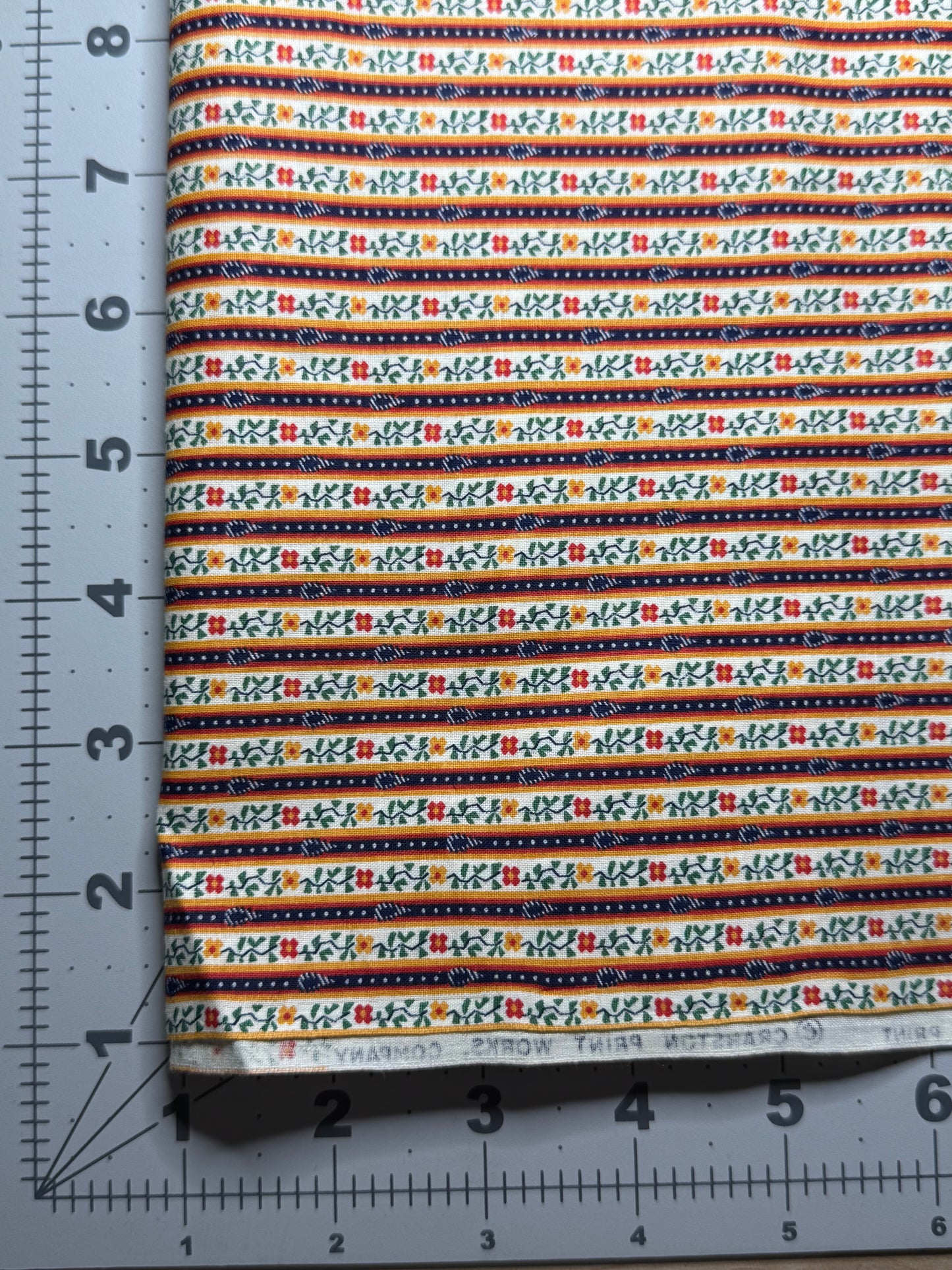 Vintage Fabric - Striped Floral