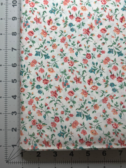 Vintage Fabric - Orange Floral