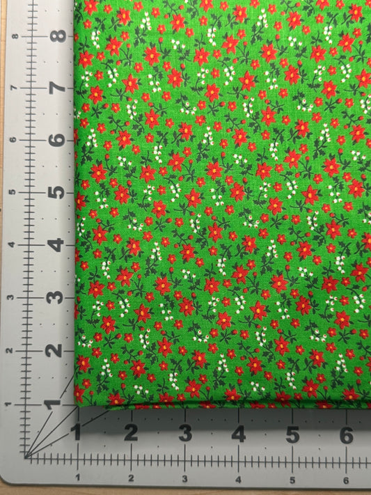 Vintage Fabric - Berries & Red Flowers