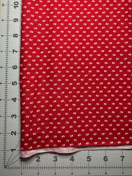 Vintage Fabric - Red & White Floral
