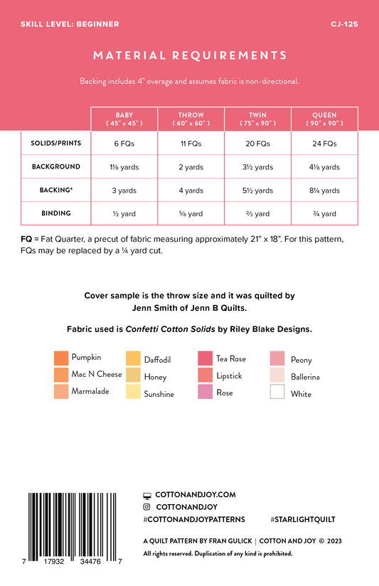 Starlight Quilt Pattern | Cotton and Joy