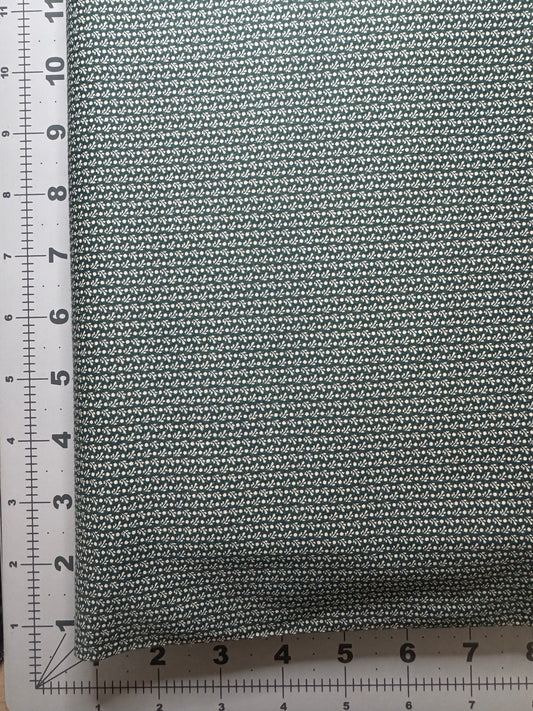 Vintage Fabric - Green Lined Floral