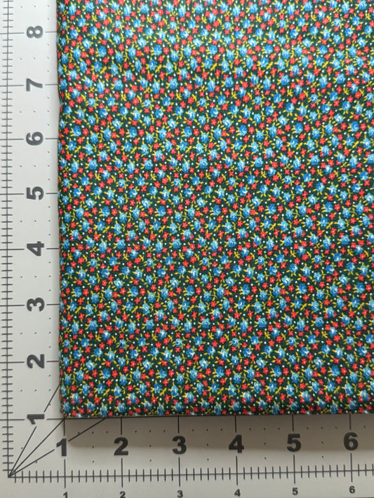 Vintage Fabric - Green & Blue Floral