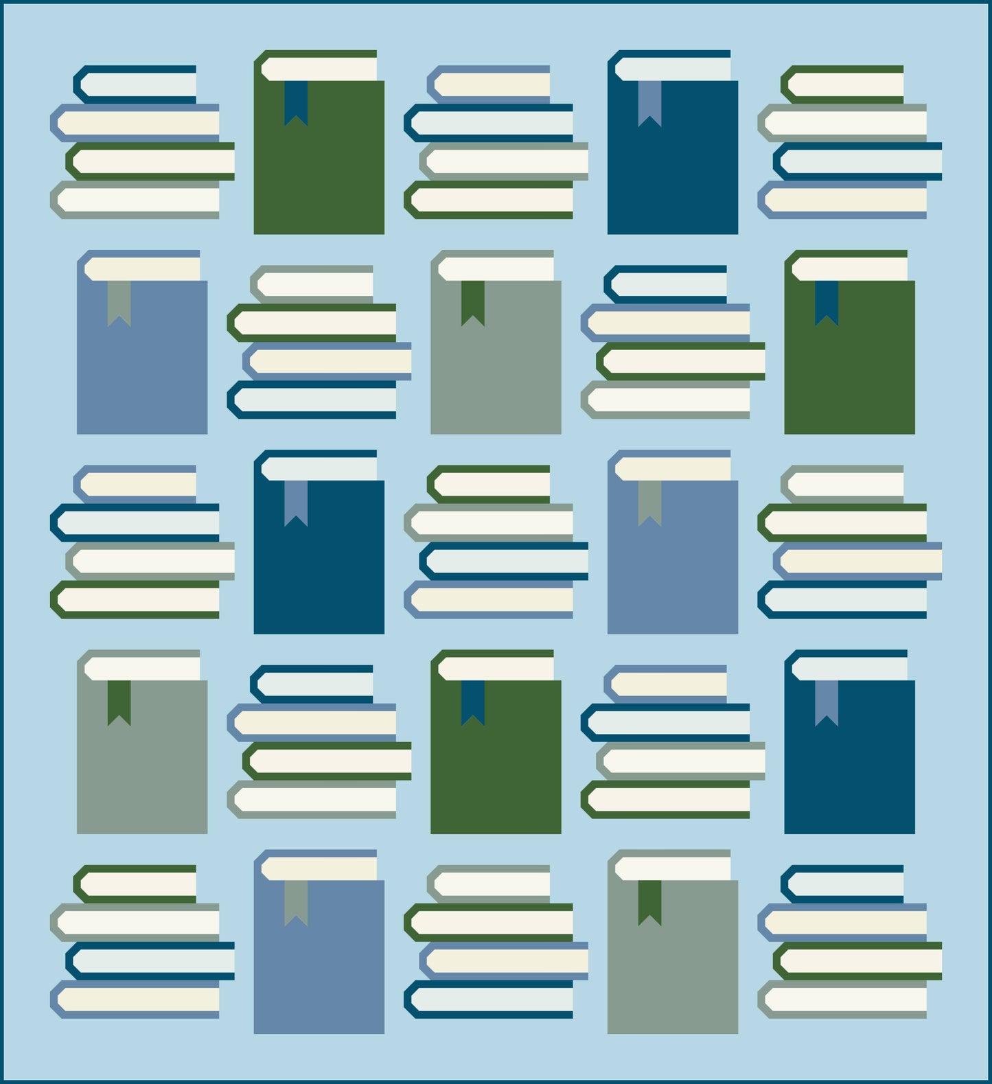 Book Nook Quilt Kit in Blues - Curated by Habernashery