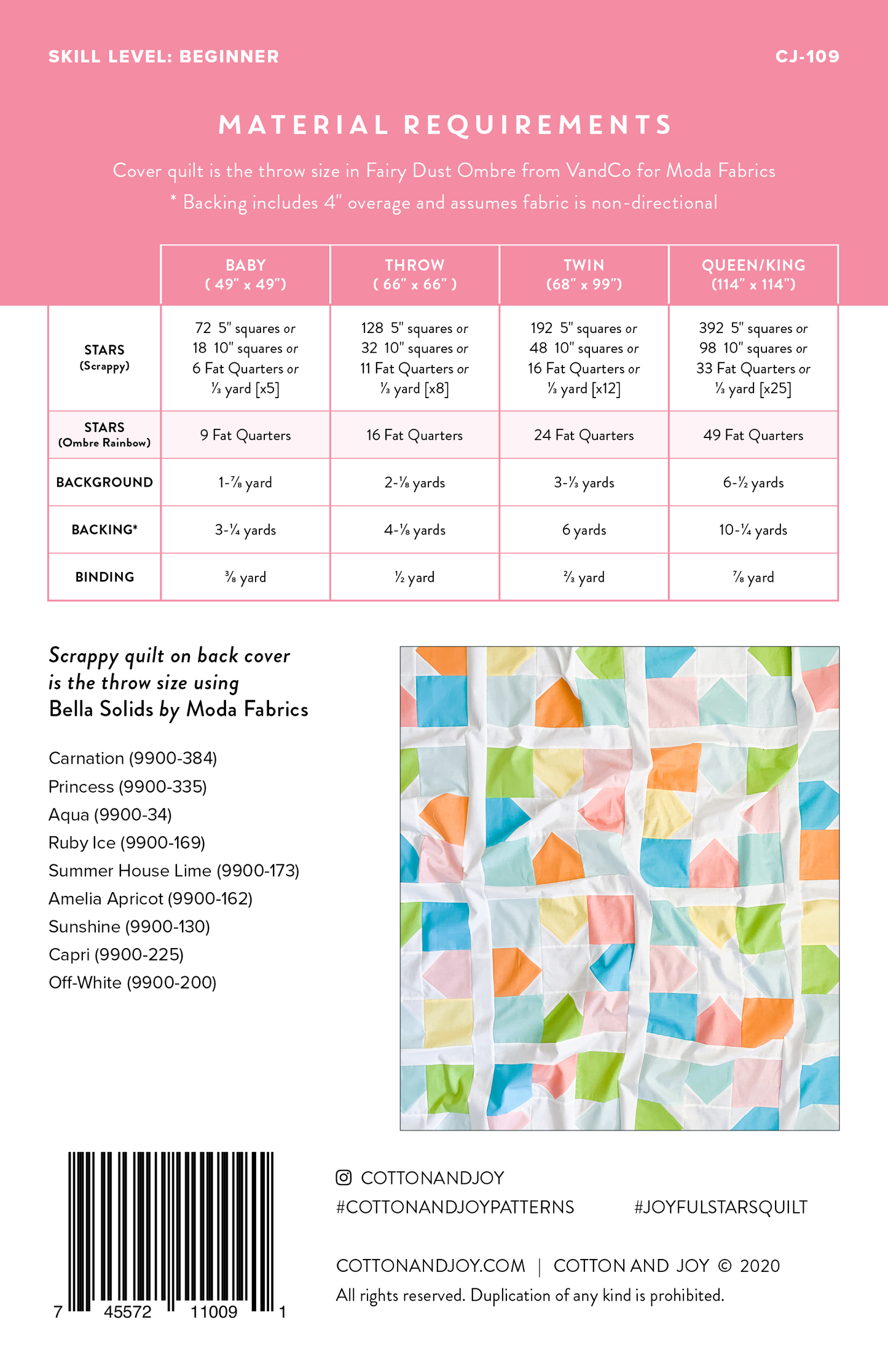 Joyful Stars Quilt Pattern | Cotton & Joy