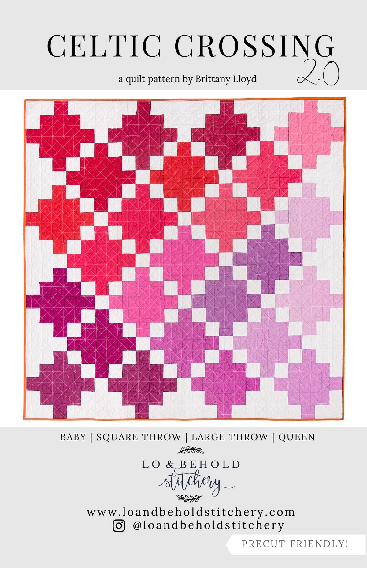 Celtic Crossing 2.0 - Baby Quilt Top Kit (Traditional/Solid Colorway) - Curated by Habernashery