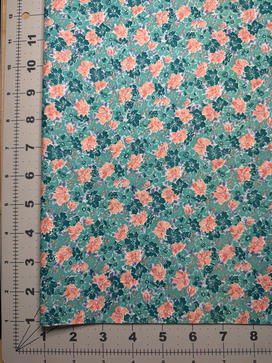 Vintage Fabric - Pink & Teal Floral