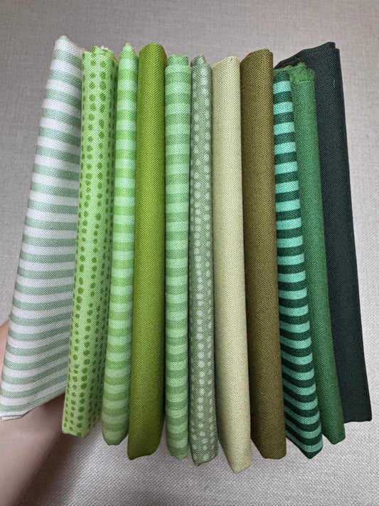 GREENS - 11 Fat Quarter Bundle