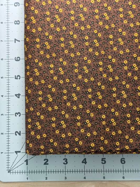 Vintage Fabric - Brown & Yellow Floral