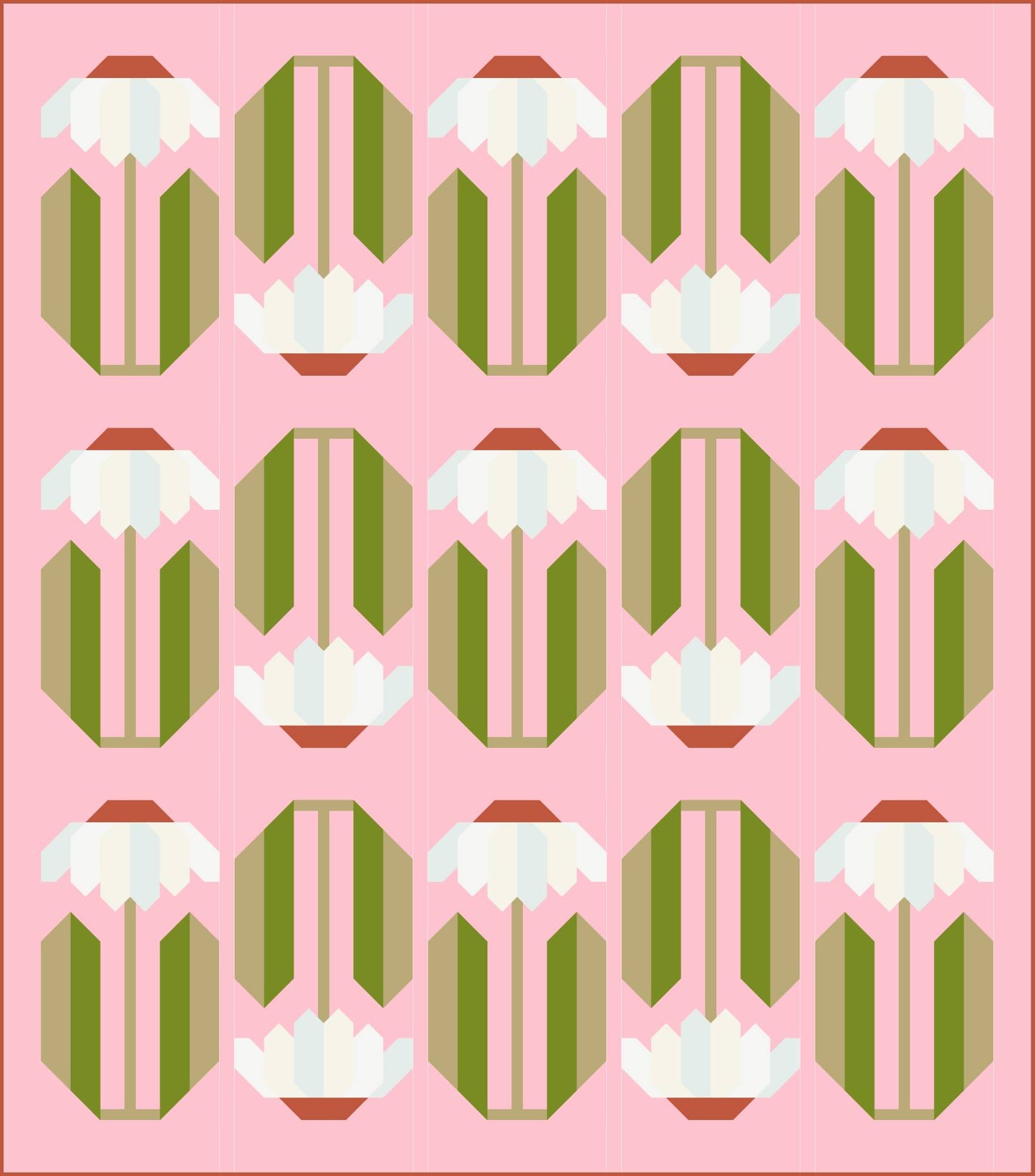 Everbloom Quilt Top Kit Pink - Large Throw Size - Curated by Habernashery