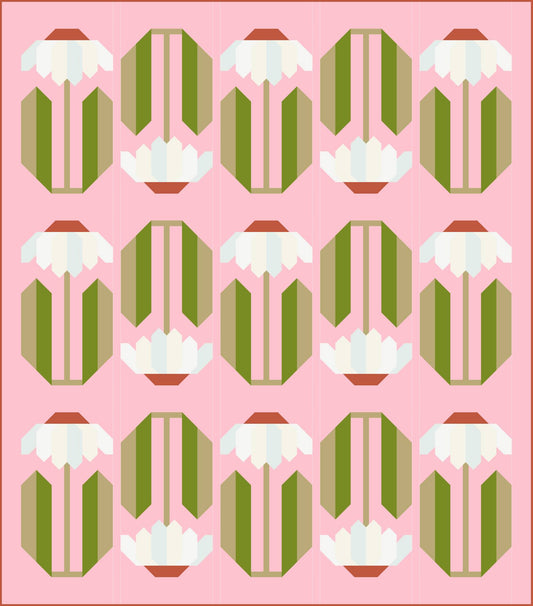 Everbloom Quilt Top Kit Pink - Large Throw Size - Curated by Habernashery