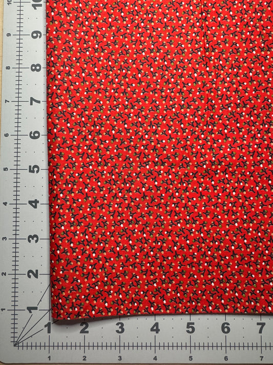 Vintage Fabric - Red Floral Bouquet