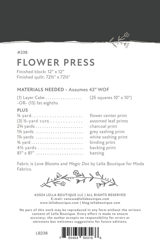 Flower Press Quilt Pattern | Lella Boutique