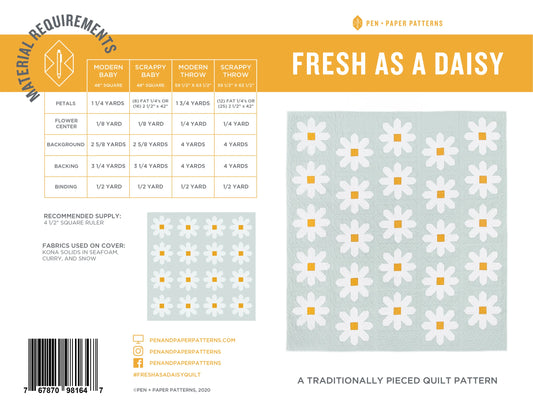 Fresh as a Daisy Quilt Pattern | Pen and Paper Patterns
