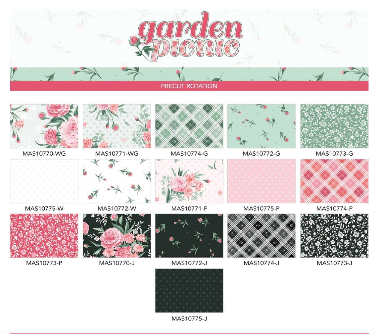 Maywood Studio Garden Picnic Pre Cut 10in Squares