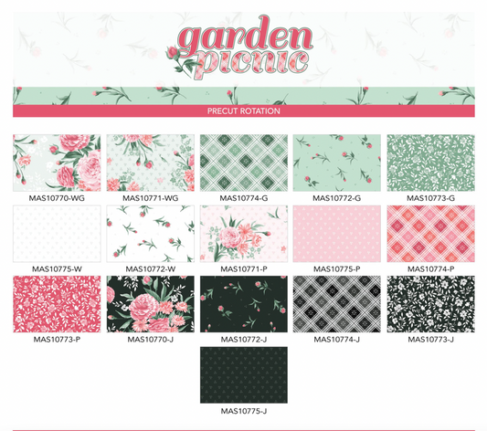 Maywood Studio Garden Picnic Pre Cut 10in Squares