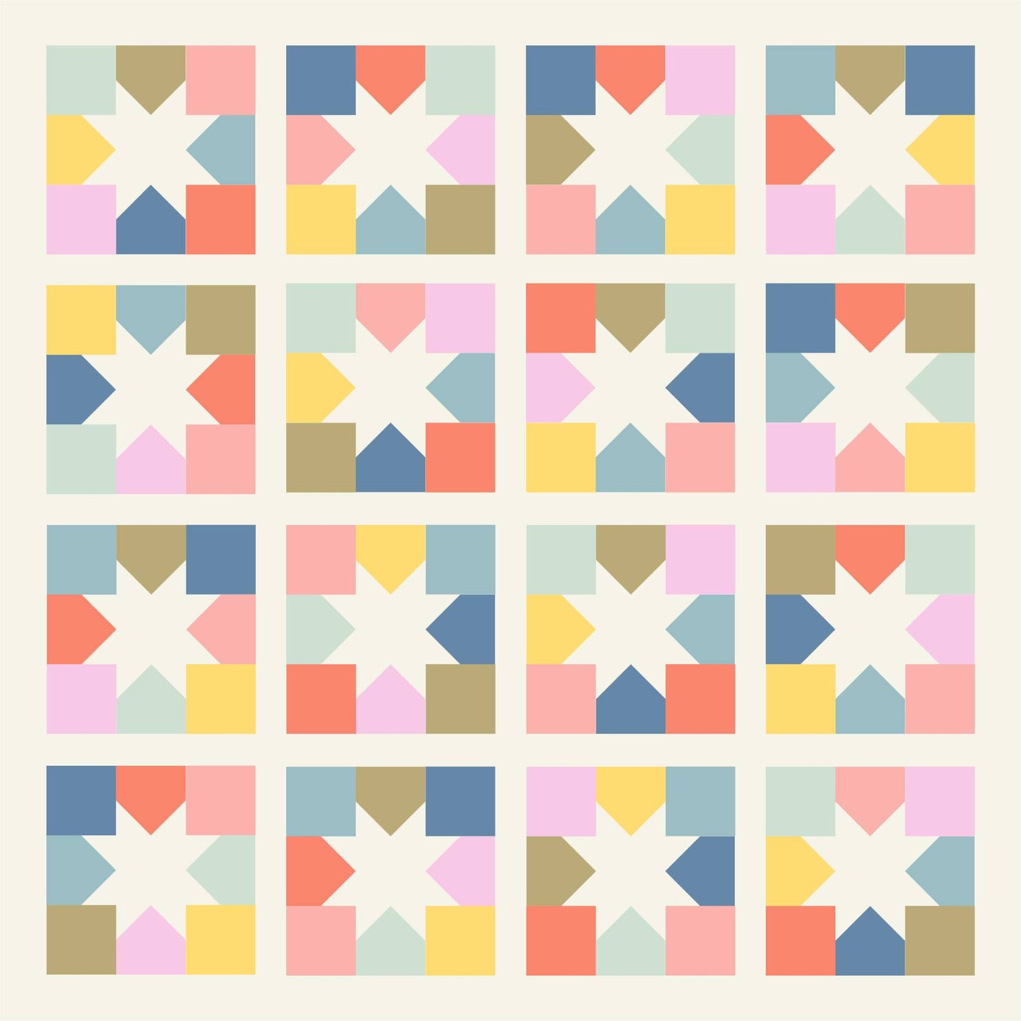 Joyful Stars Quilt Kit - Throw Size - Curated by Habernashery