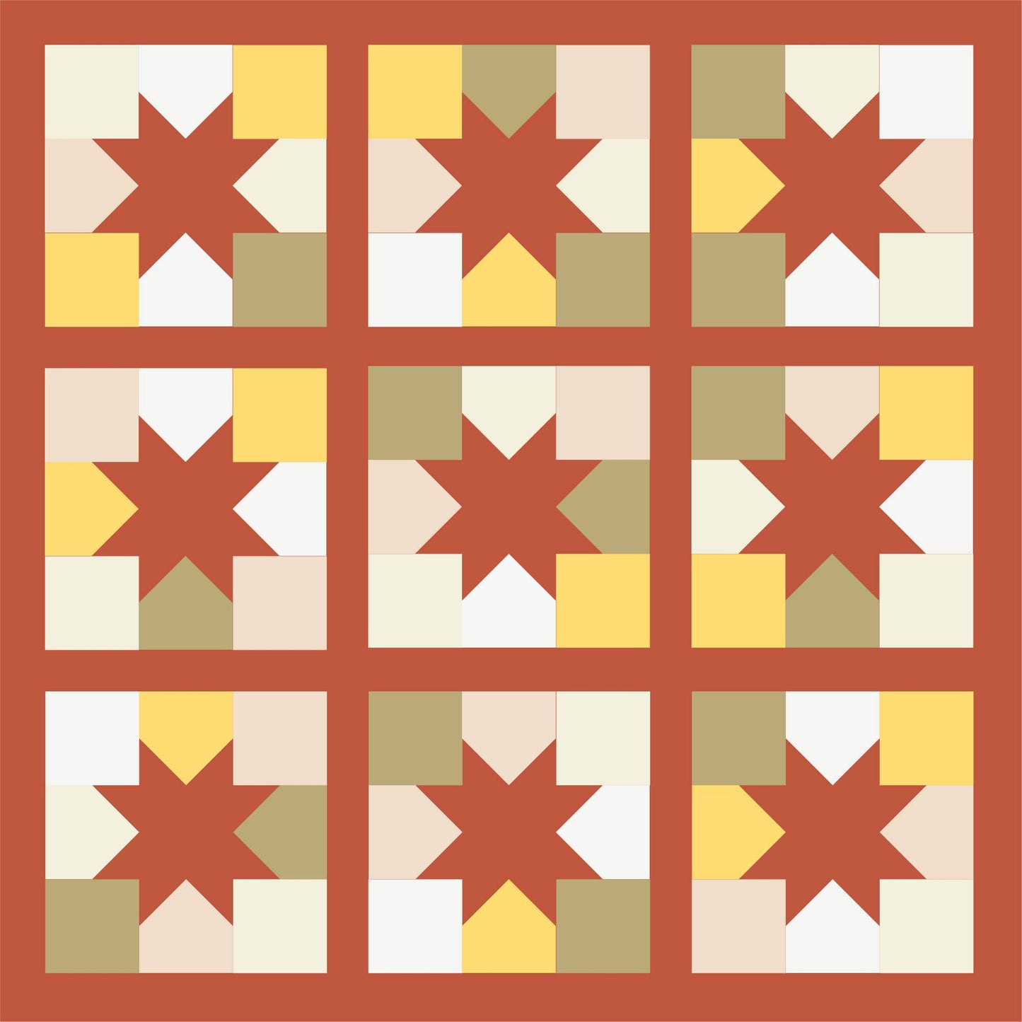 Joyful Stars Autumn Quilt Top Kit - Baby Size - Curated by Habernashery