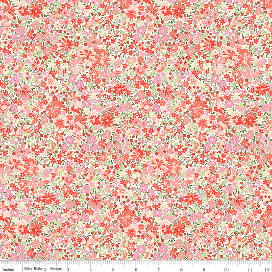 PREORDER: Liberty Romantic Florals Velasco Meadow C Quilting Fabric