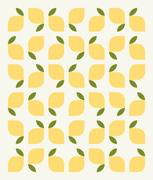 Memi's Lemons Quilt Top Kit - Queen Size - Curated by Habernashery