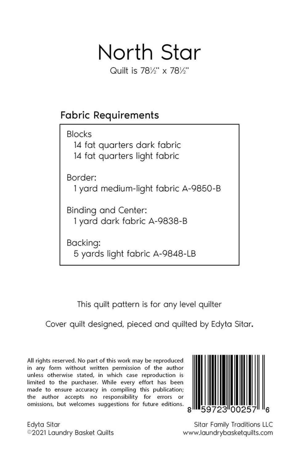 North Star Quilt Pattern