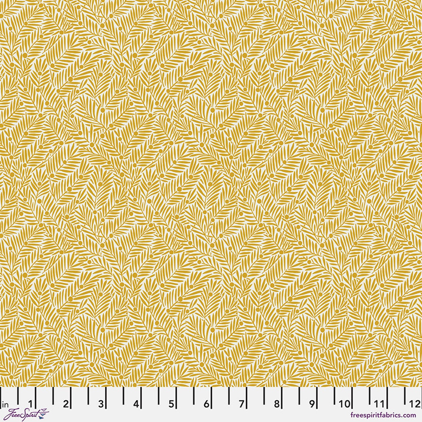 Yew & Aril (Sunshine) Bedford Park Quilting Fabric | Morris & Co from Free Spirit