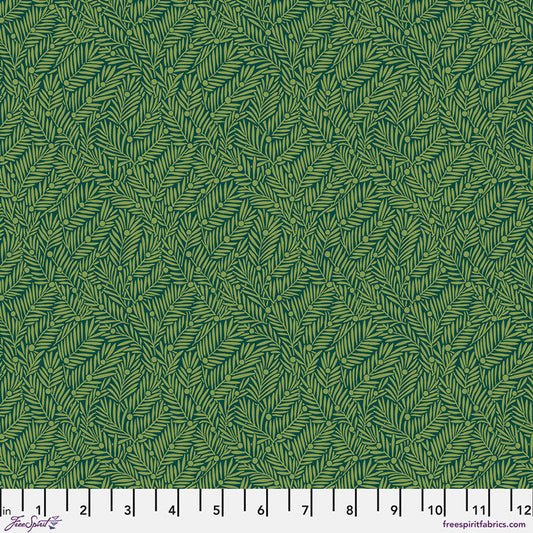 Yew & Aril (Teal) Bedford Park Quilting Fabric | Morris & Co from Free Spirit