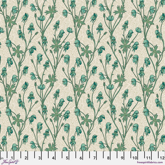 Monkshood (Mineral) Bedford Park Quilting Fabric | Morris & Co from Free Spirit