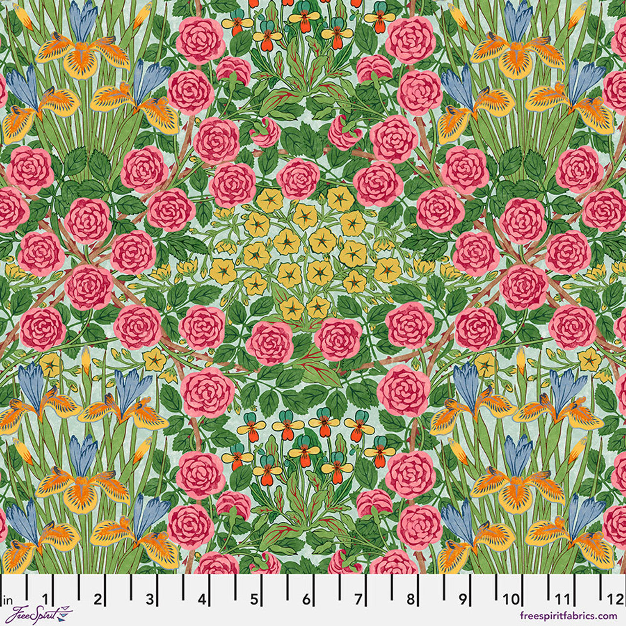 Campanula (Seaglass) Bedford Park Quilting Fabric | Morris & Co from Free Spirit