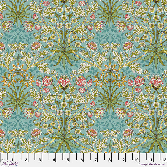 Hyacinth (Mineral) Bedford Park Quilting Fabric | Morris & Co from Free Spirit