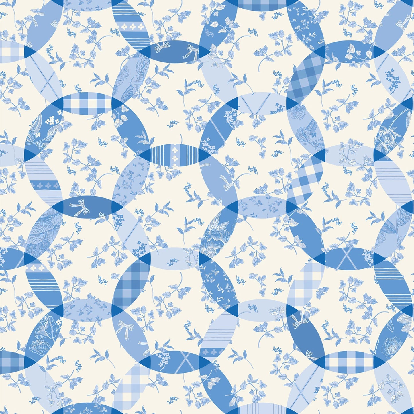 Penelope 1 Yard Bundle Blue, 8 Pcs Quilting Fabric | Riley Blake Designs