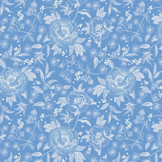 Penelope 1 Yard Bundle Blue, 8 Pcs Quilting Fabric | Riley Blake Designs