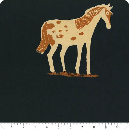 Ink Wild Ponies Quilting Fabric | 108in Quilt Backs by Windham Collection