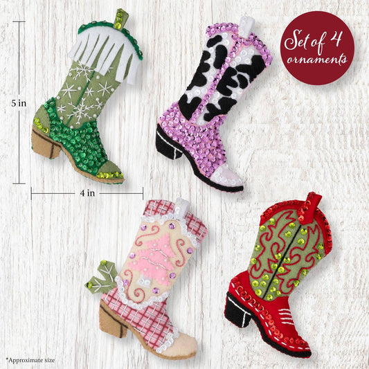 Bucilla ® Seasonal Felt Ornaments Kit - Boots & Bling