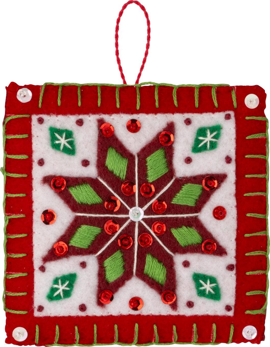 Bucilla® Seasonal Felt Ornaments Kit - Holiday Quilt Squares