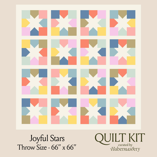Joyful Stars Quilt Kit - Throw Size - Curated by Habernashery