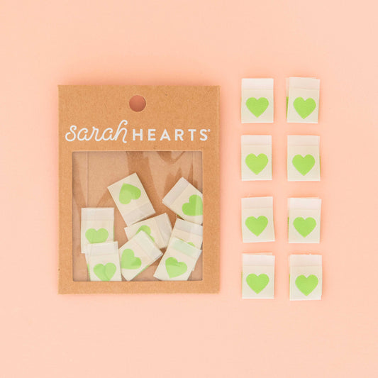 Green Heart Woven Labels  - Sewing Woven Clothing Label Tags