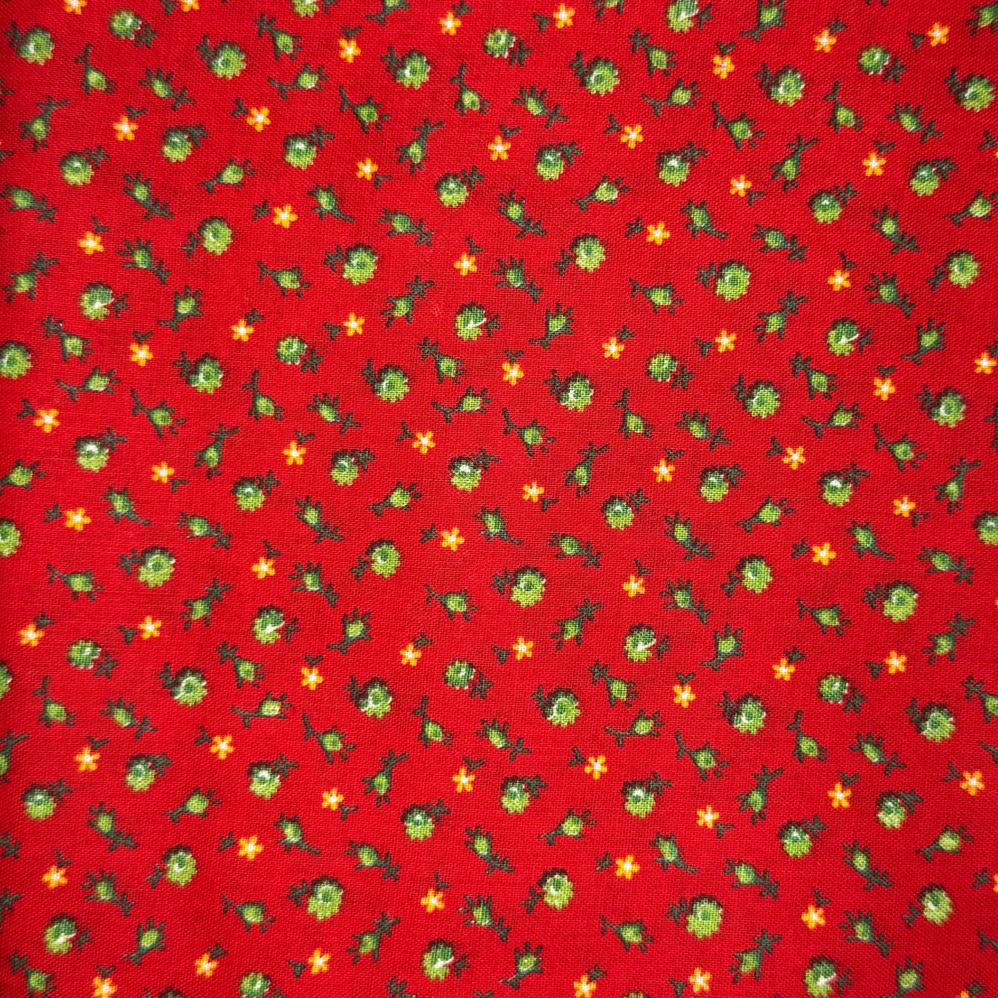 Vintage Fabric - Red & Green Floral