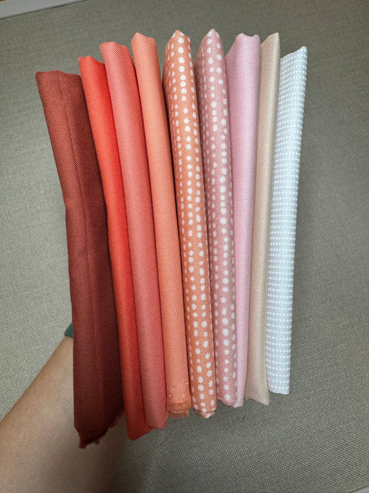 PEACHES & PINKS - 9 Fat Quarter Bundle