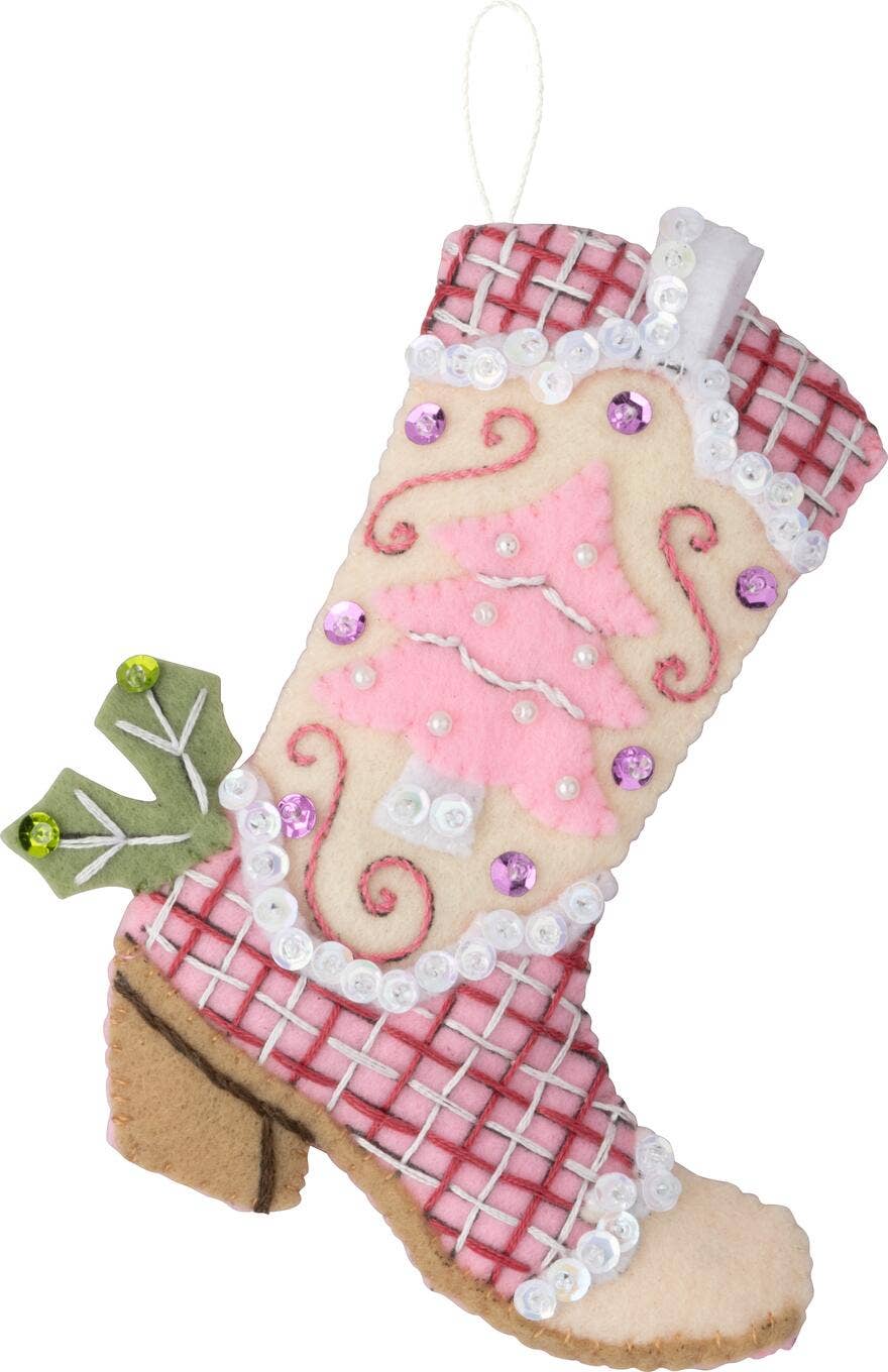 Bucilla ® Seasonal Felt Ornaments Kit - Boots & Bling
