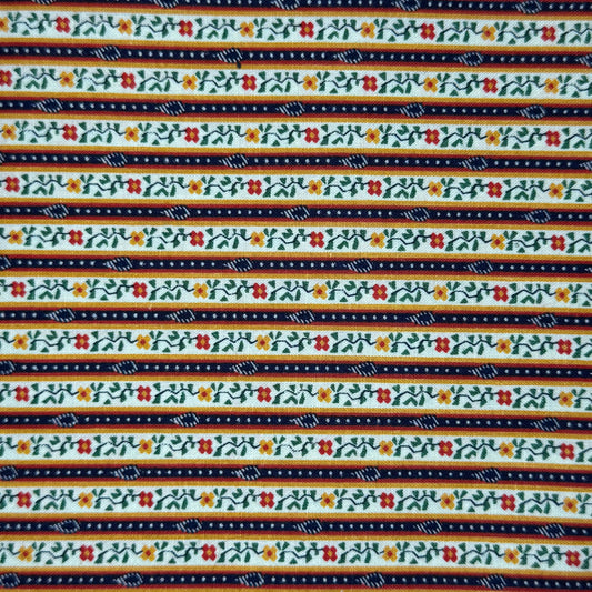 Vintage Fabric - Striped Floral