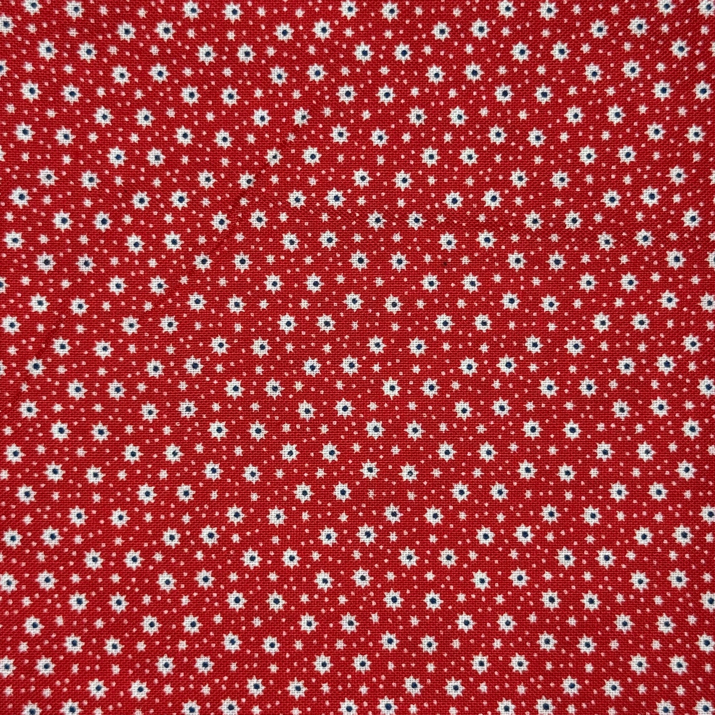 Vintage Fabric - Red Starburst Floral