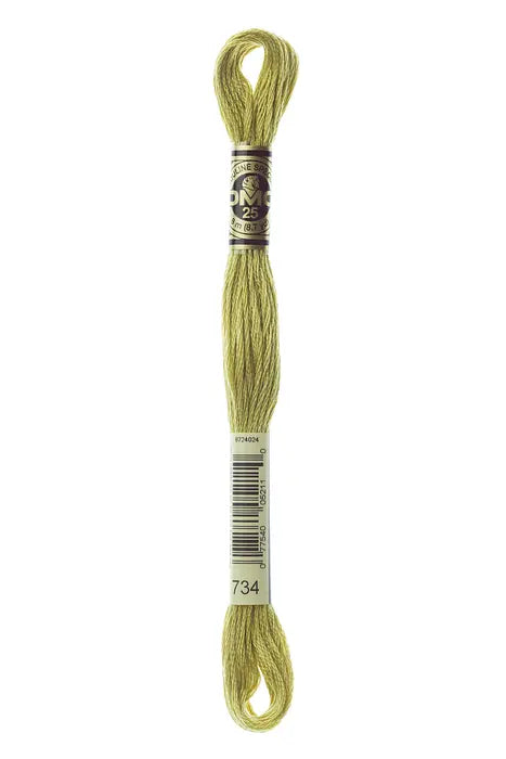 734 Broken Olive | DMC Six-Strand Embroidery Floss