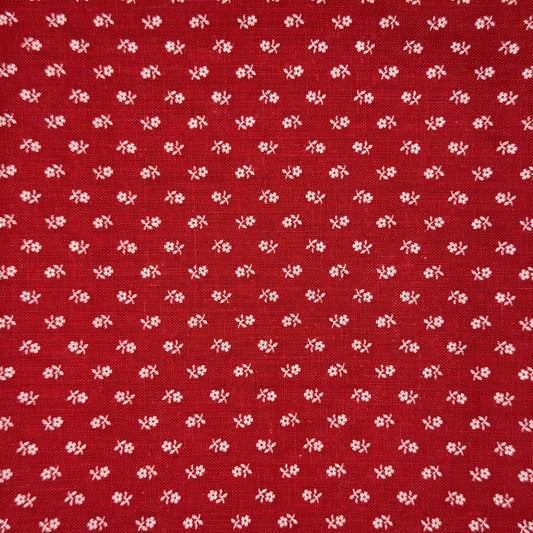 Vintage Fabric - Red & White Floral