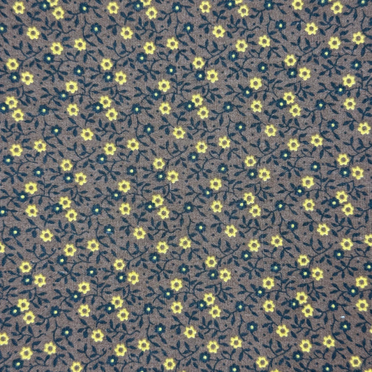 Vintage Fabric - Brown & Yellow Floral