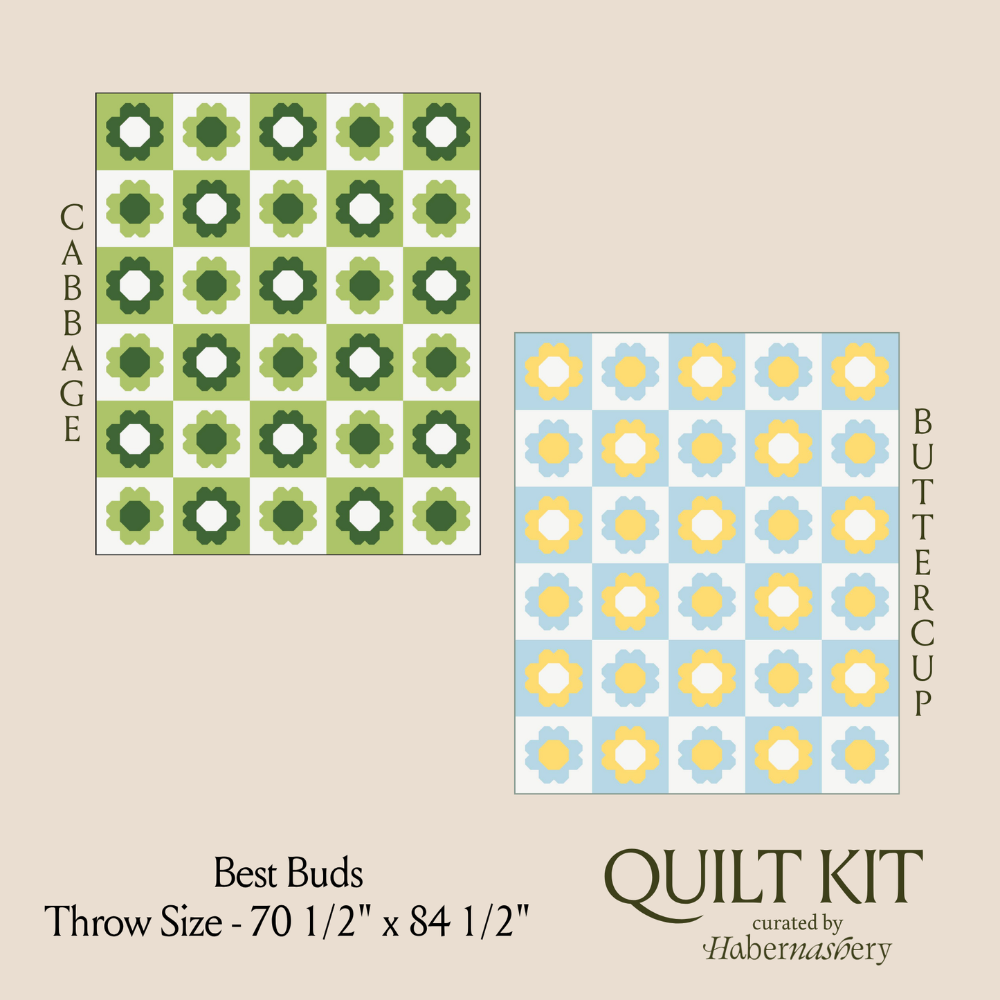 Best Buds Quilt Kit - Throw Size - Curated by Habernashery
