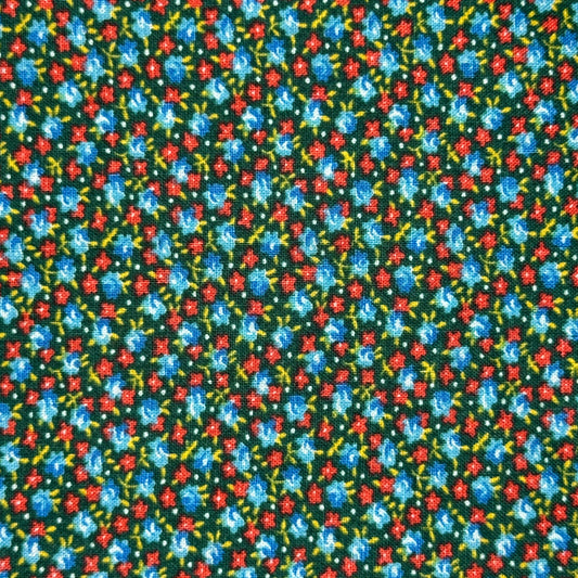 Vintage Fabric - Green & Blue Floral