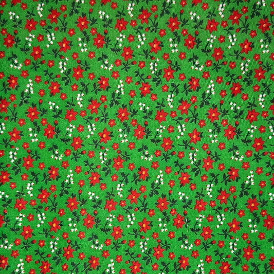 Vintage Fabric - Berries & Red Flowers