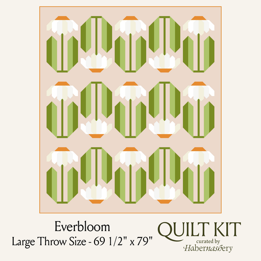 Everbloom Quilt Top Kit Orange - Large Throw Size - Curated by Habernashery