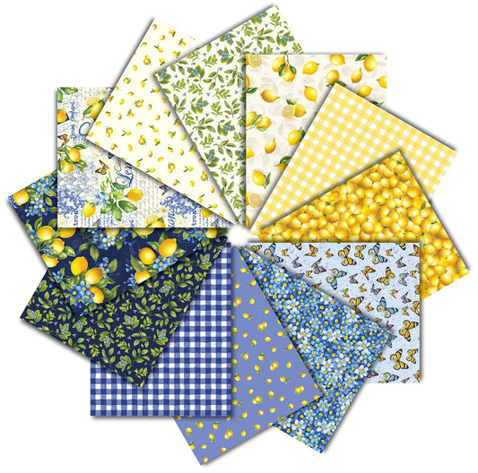 Limoncello by TT Fabrics Collection Fat Quarter Bundle 12pcs/bundle